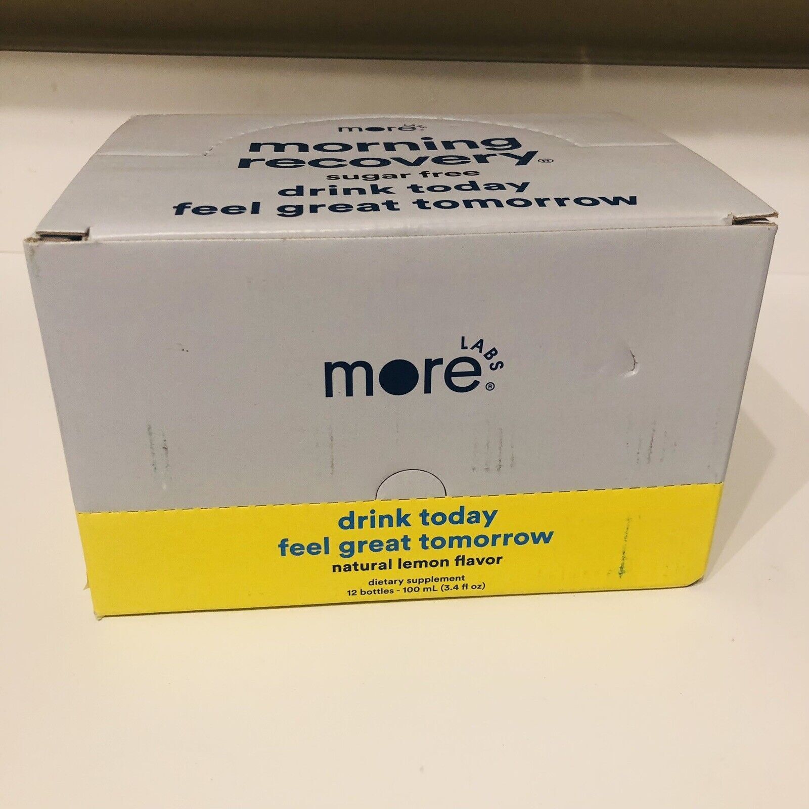 (12) More Labs Morning Recovery Sugar Free Lemon, 3.4 oz Exp. 12/2025