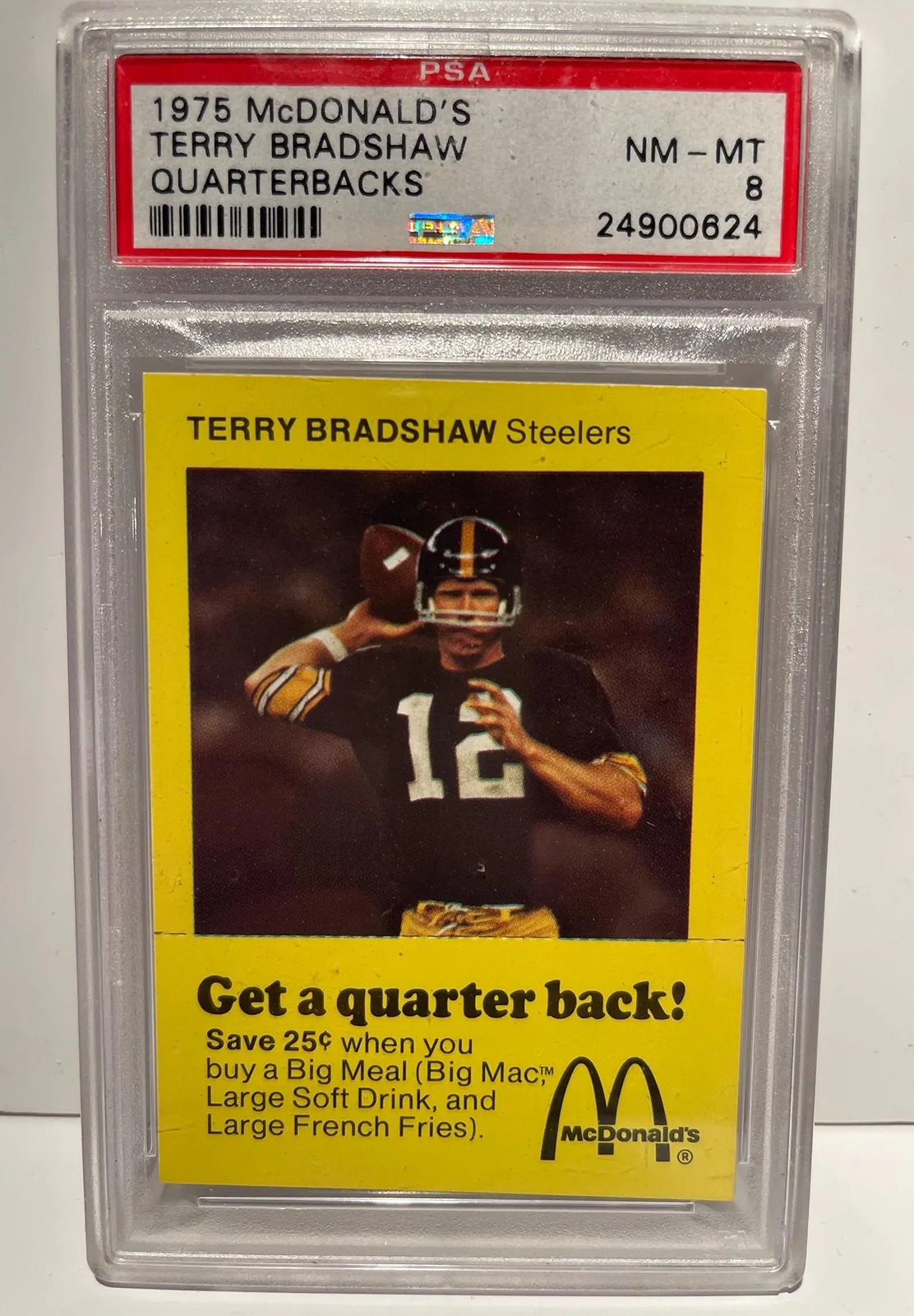 1975 McDonald’s Terry Bradshaw Quarterbacks PSA 8 Rare