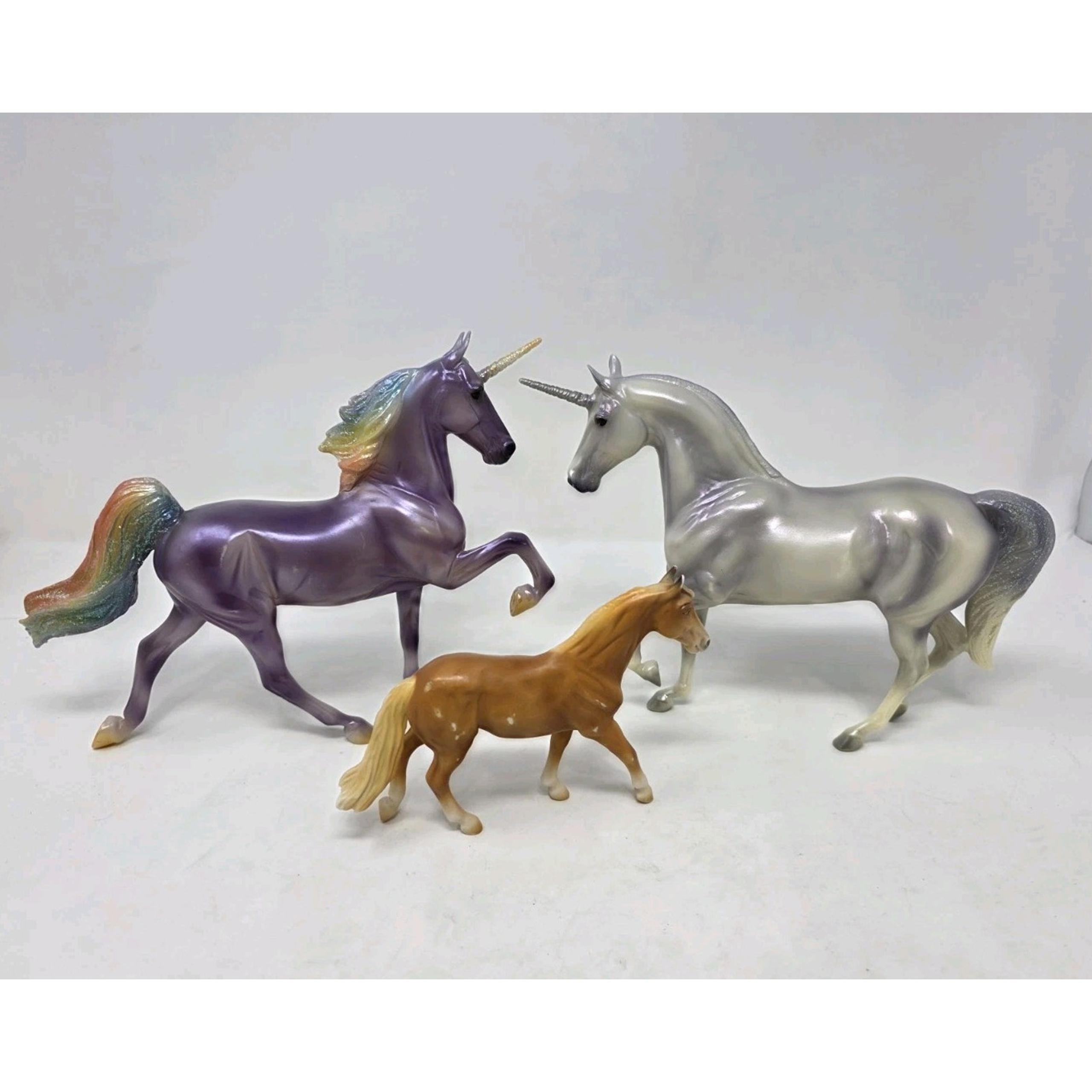 Classic Breyer Horse Sarafina Silver Grey Magical Rainbow Unicorn Lot Of 3