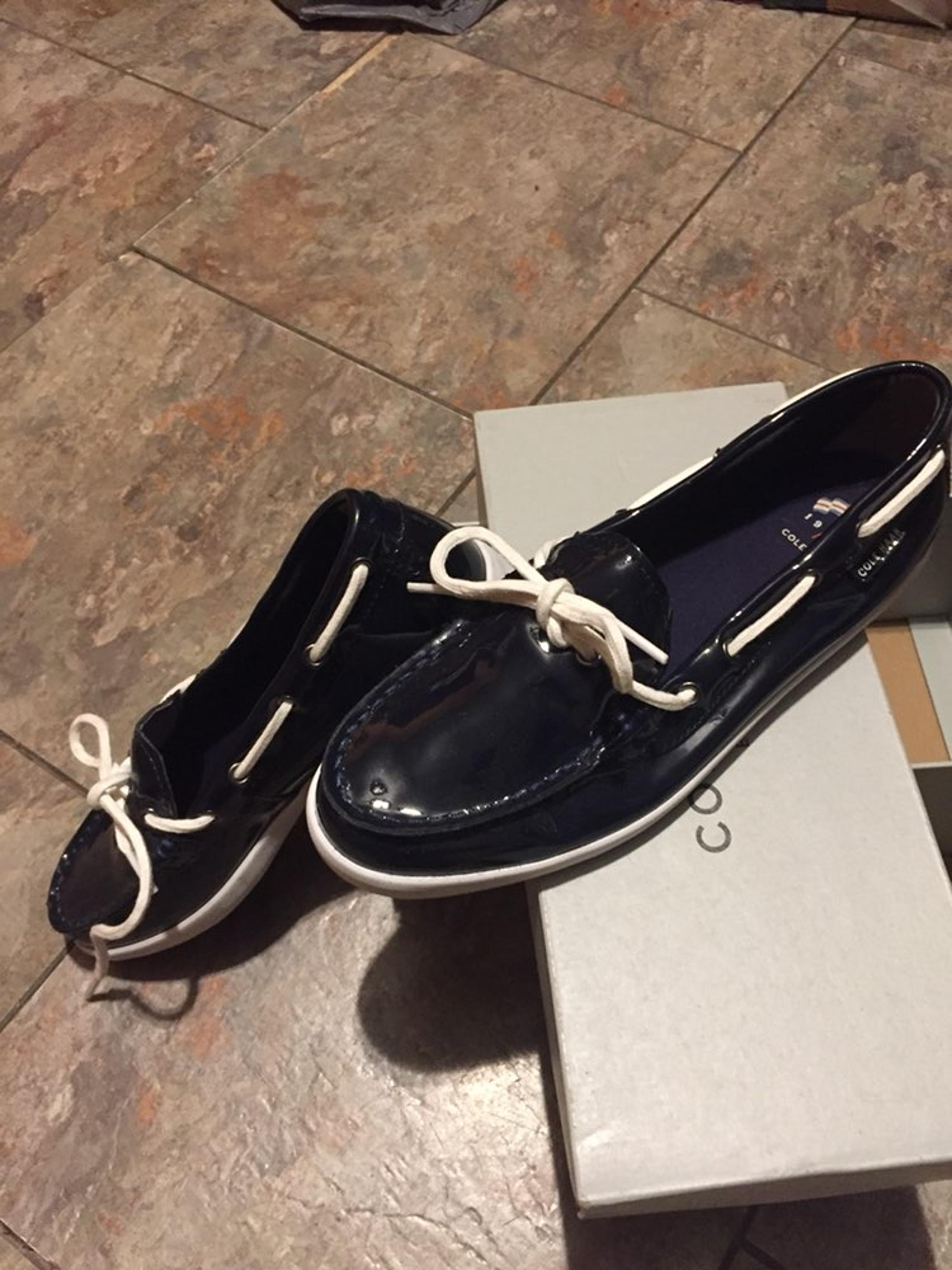 Blue cole Haan Patent Deck Shoe Size 8