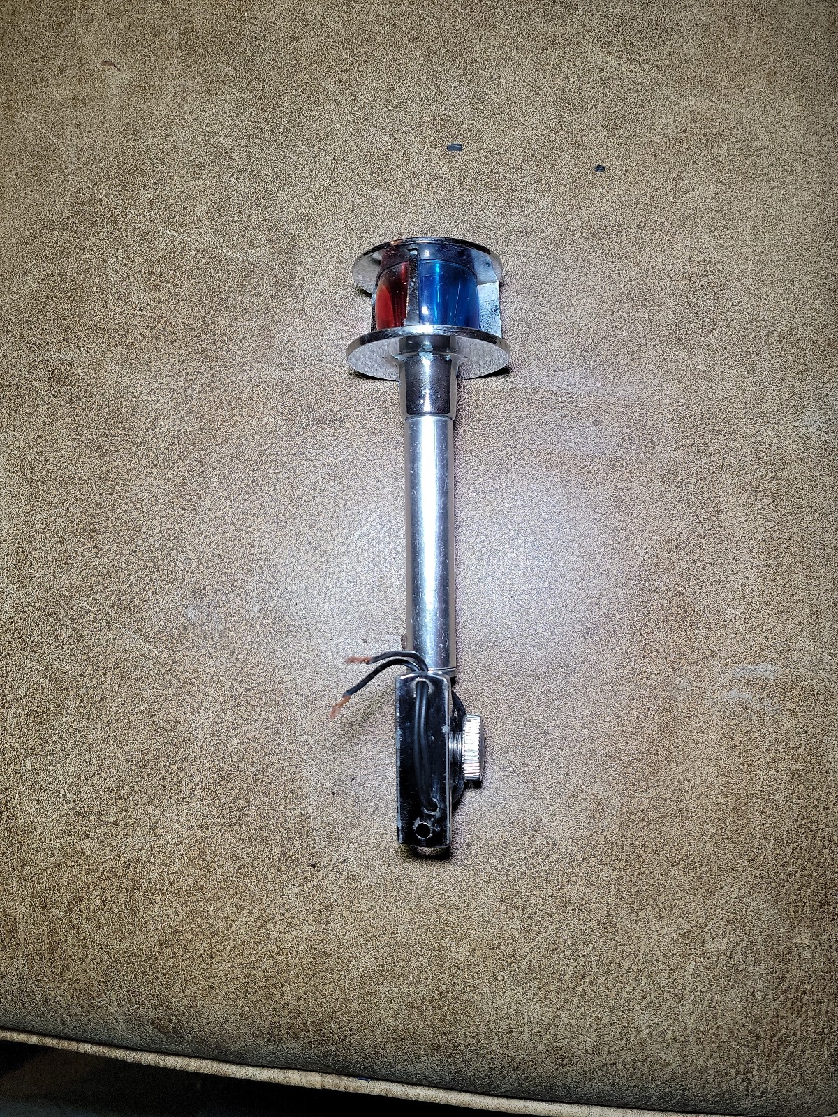 Vintage Marine Boat Front Navigation Light Blue Red Chrome 10 2 pin