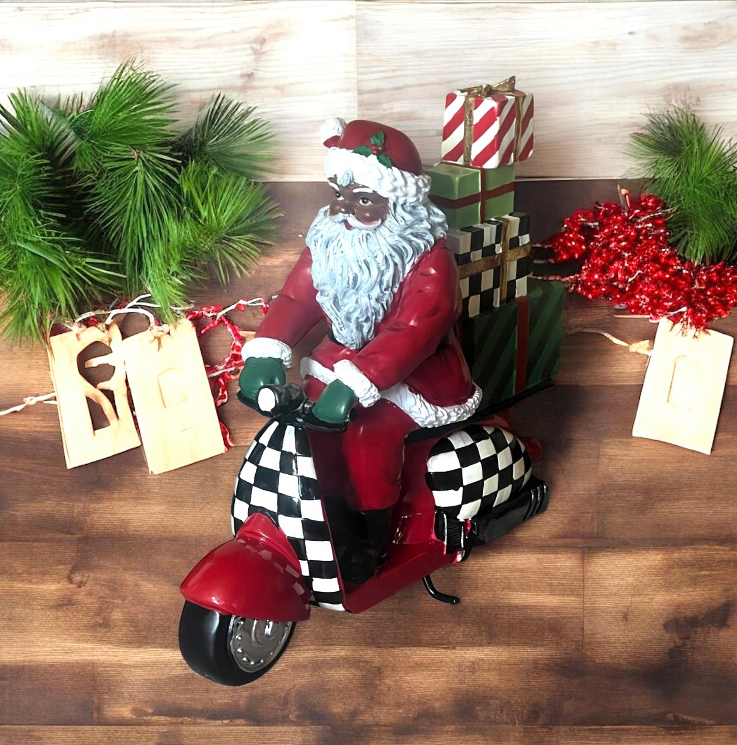 Mackenzie-Childs Black Santa|Scooter Santa
