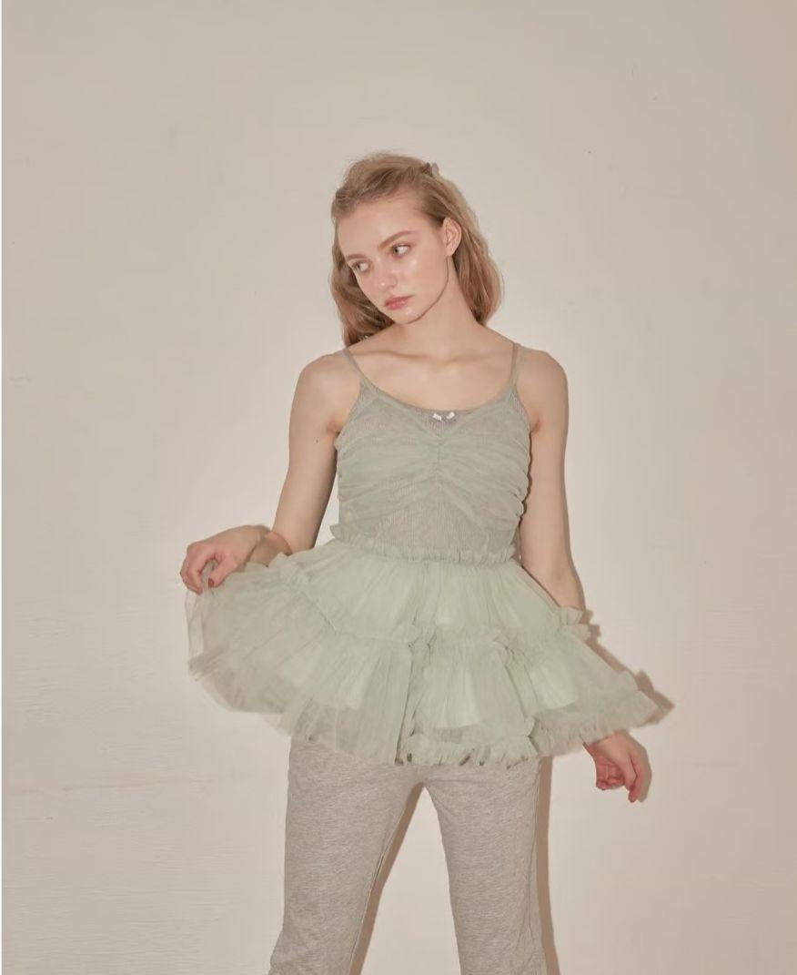 Ballerina fairy tulle peplum tops