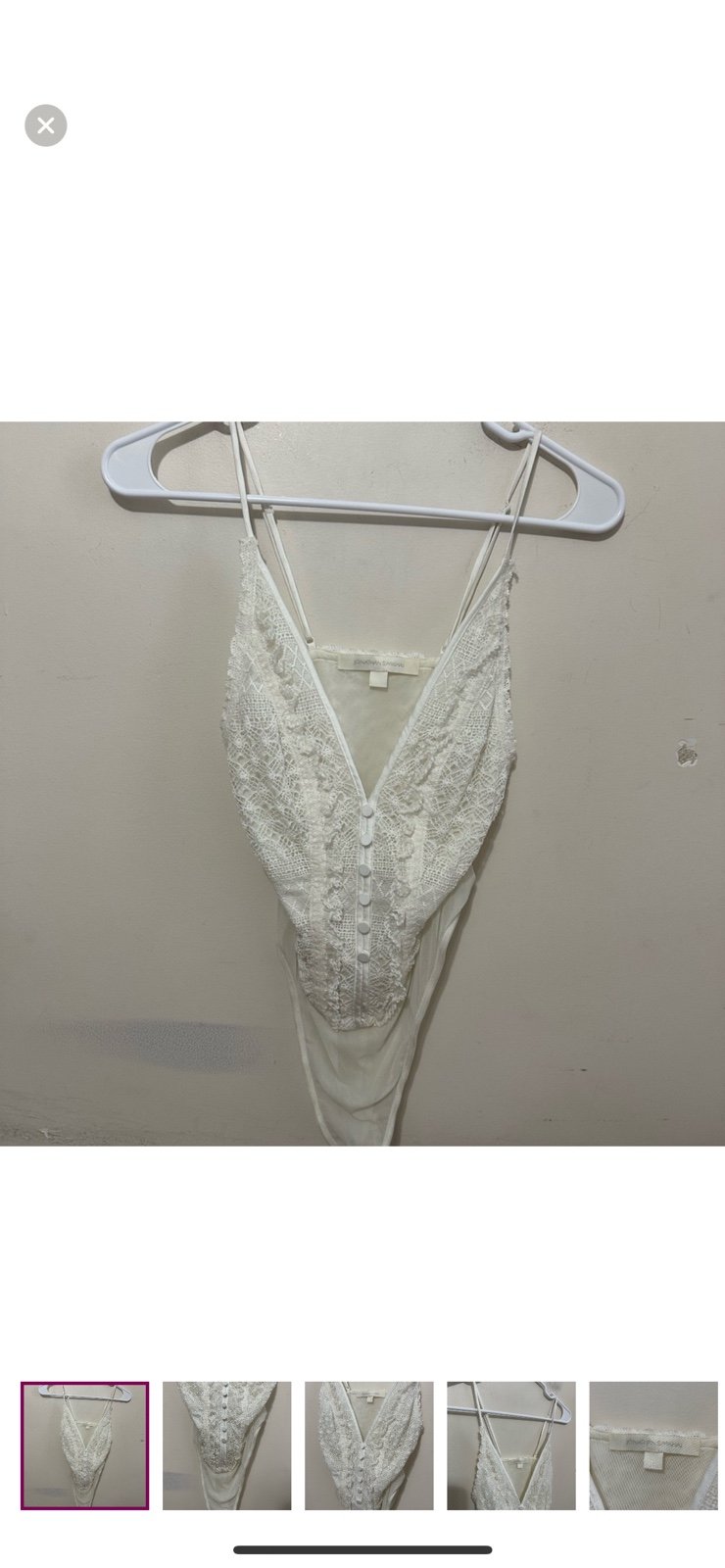 Jonathan Simkhai White Lace Chemise Women’s X-small