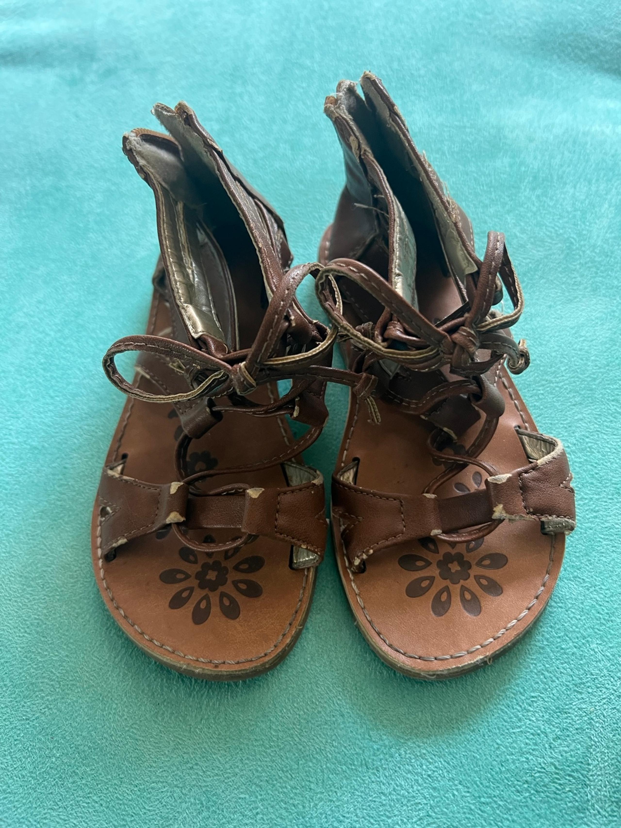 Girls Toddler Brown Leather Gladiator Sandals size 9 - Cynthia Rowley
