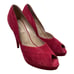 Valentino Red Suede D'Orsay Peep Toe Pumps 40 10