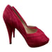 Valentino Red Suede D'Orsay Peep Toe Pumps 40 10