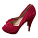 Valentino Red Suede D'Orsay Peep Toe Pumps 40 10