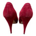 Valentino Red Suede D'Orsay Peep Toe Pumps 40 10