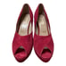 Valentino Red Suede D'Orsay Peep Toe Pumps 40 10