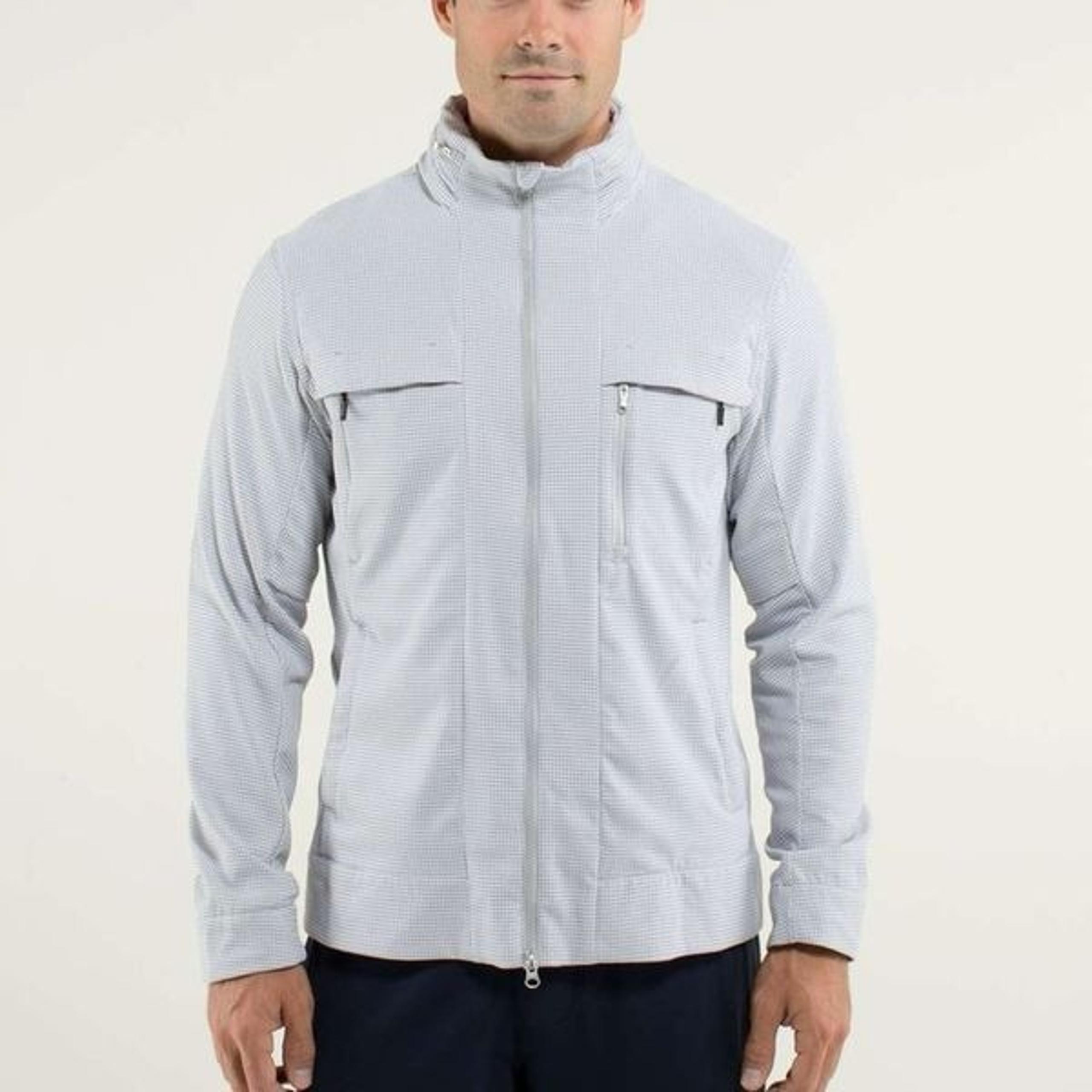 Lululemon Relay Jacket Houndstooth Swift Silverslate / Soot XXL