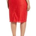 NWOT Halogen Bittersweet Pencil Skirt Lace Overlay Back Zipper Women Red Size 14