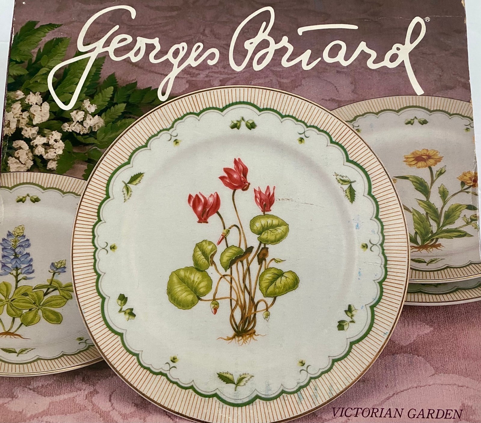Georges Briard Victorian Garden Salad Plate Set 7.5”
