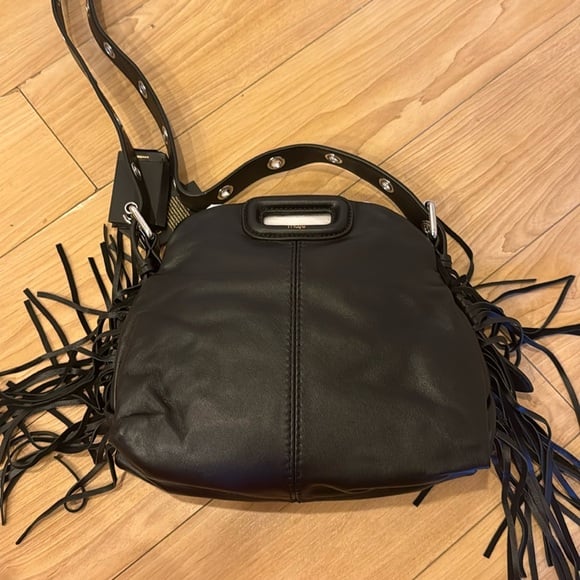 Maje Black Fringe Purse