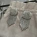 NWT For Love and Lemons Earrings Auburn Crystal in White