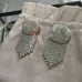 NWT For Love and Lemons Earrings Auburn Crystal in White