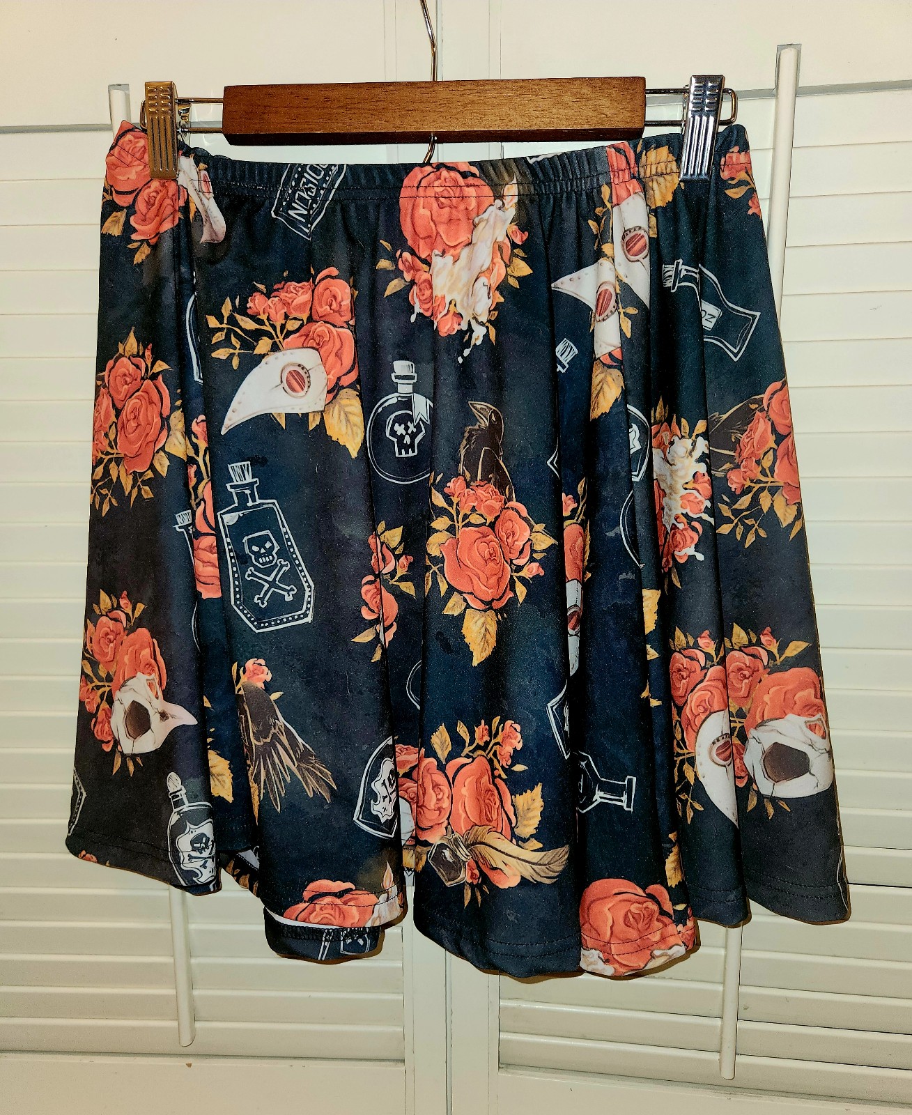 Art Cow Flowered Crow Mini Skirt