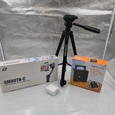 Zhiyun Z1 Smooth C Gimbal, Quantaray Portable Tripod & Thunderbolt Solar Charger