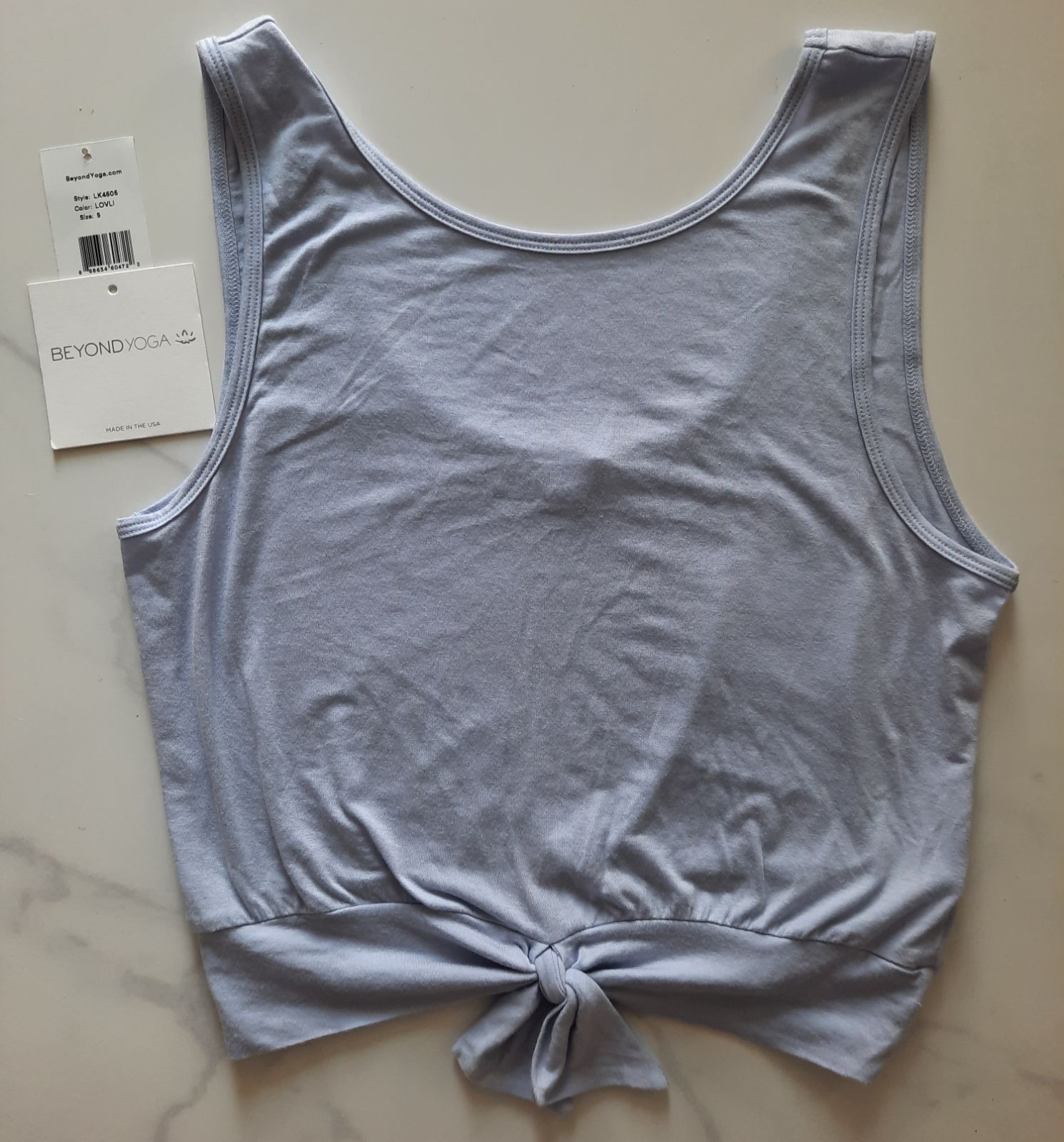 Beyond Yoga Knot A Problem Crop Tank Lovely Lilac Size S NWT