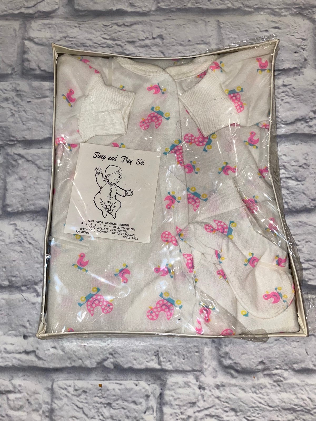 Vintage baby girl onesie new footie button up