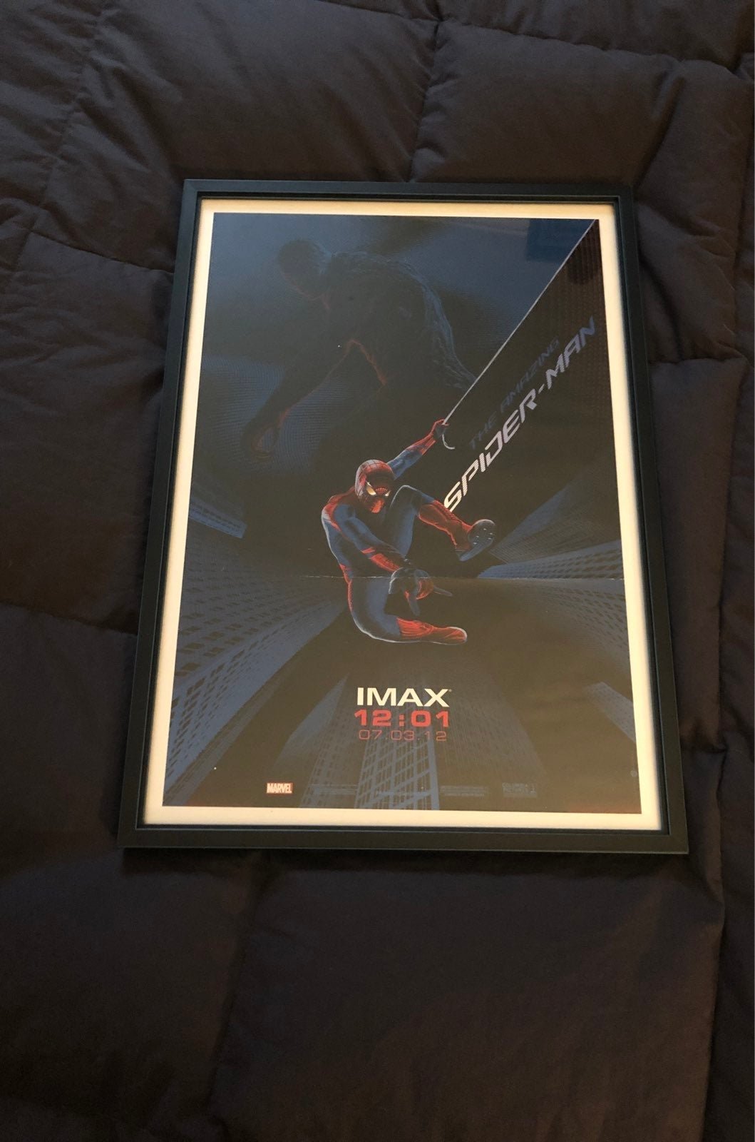 Framed amazing spiderman imax poster