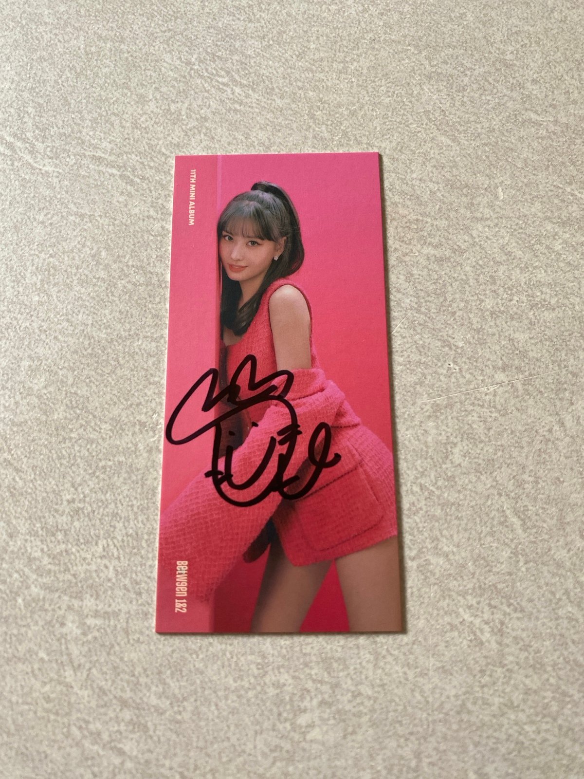 TWICE Momo Hand Signed Between 1&2 Bookmark POB RARE FULL SIGNATURE