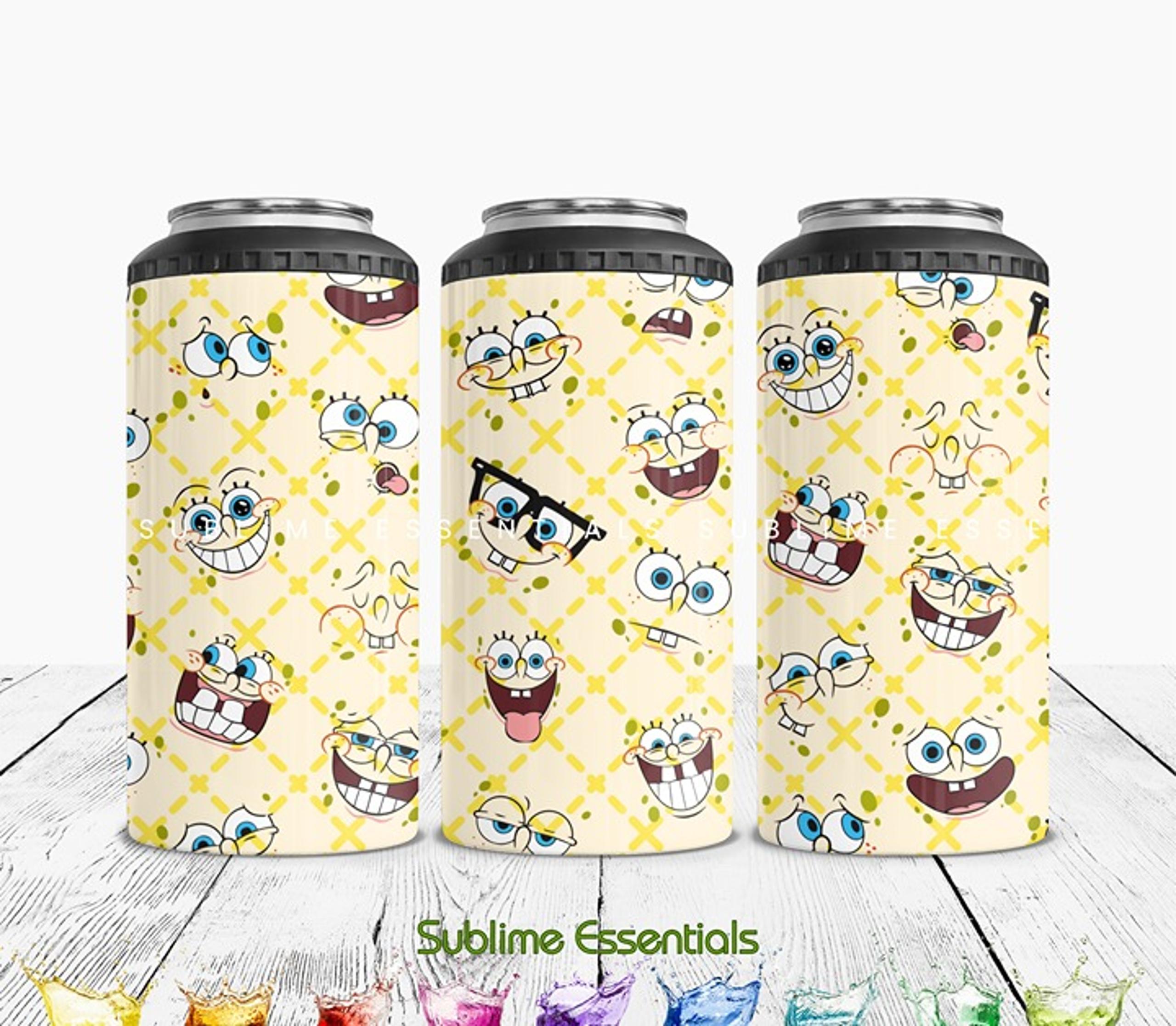 SpongeBob Inspired “Silly Faces” - 16 Oz 4-in-1 Drink Tumbler / Can Cooler