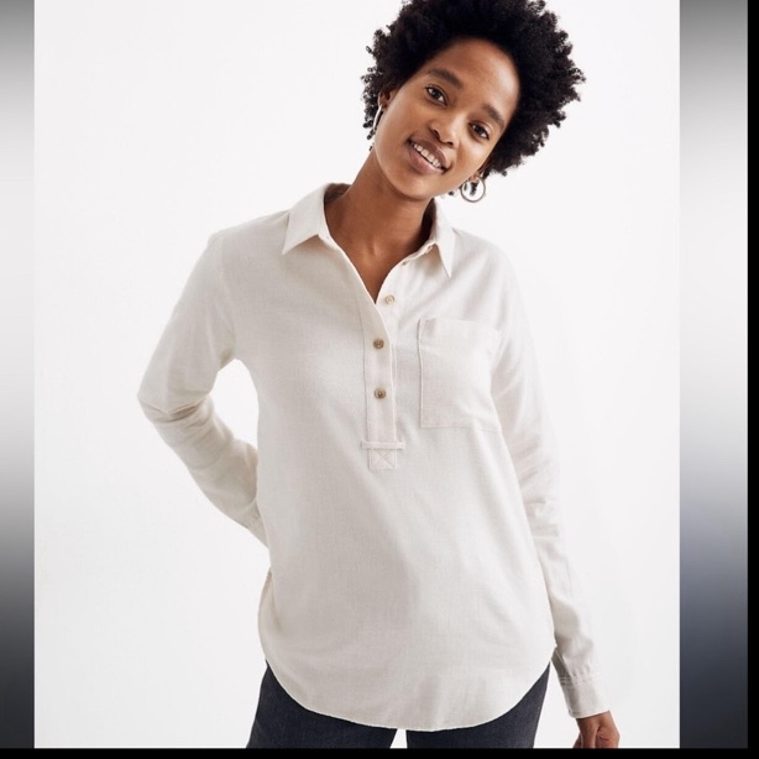 Madewell Flannel Classic Ex Boyfriend Popover shirt