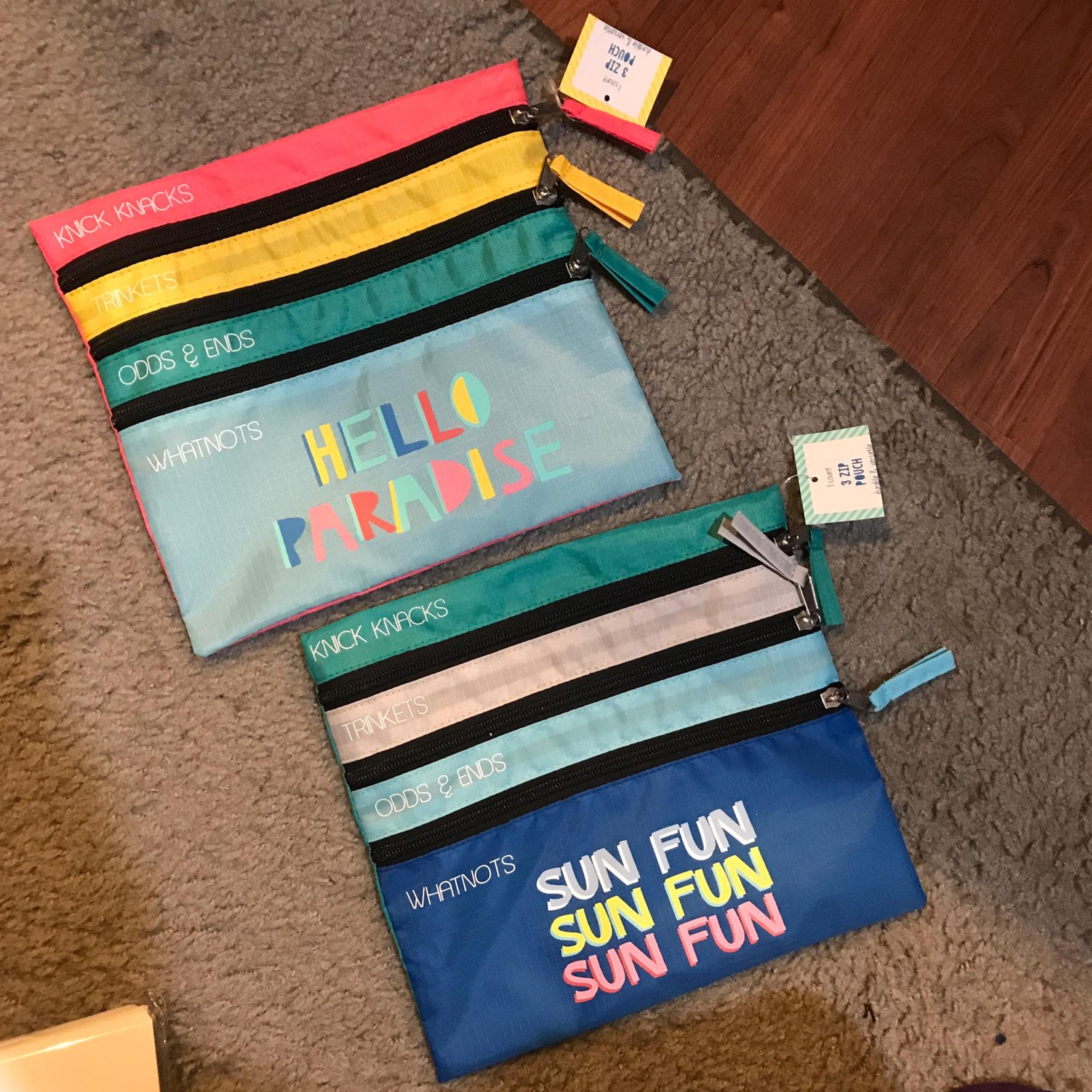 Two 3 Zip Pouches