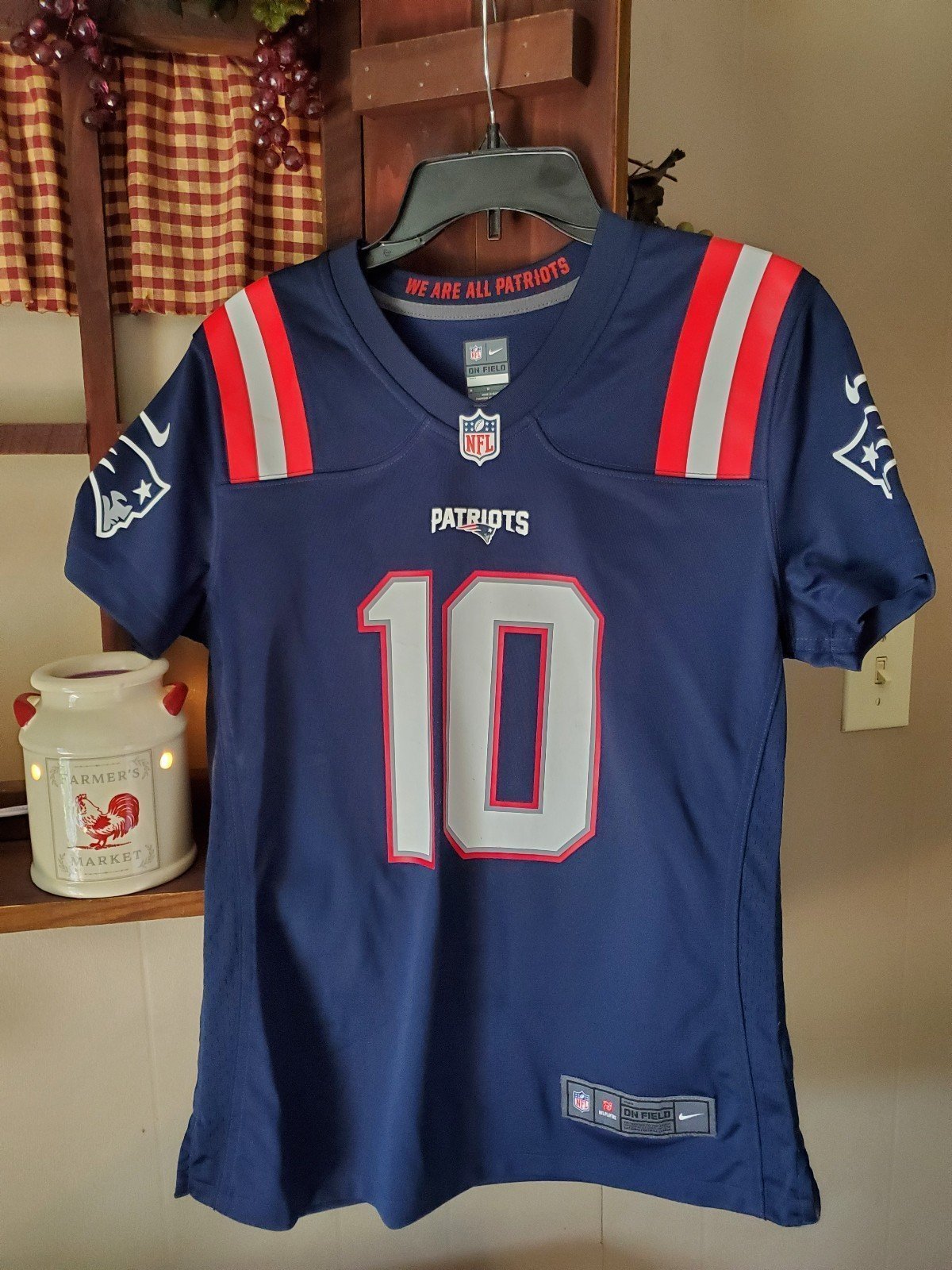 Nike Mac Jones New England Patriots Game Jersey NFL Football Blue Womens size M