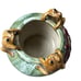 Vintage Majolica Style Frog Pottery Ceramic Planter Bowl Green Signed 4 Tall