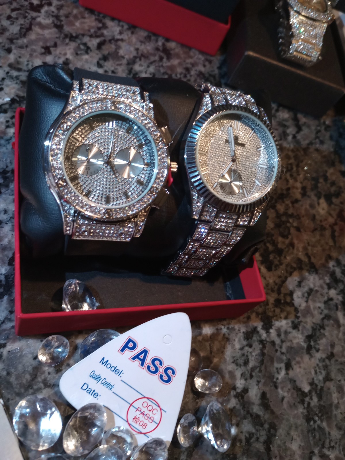 Two Watch Set Australian Prototype. Real Lab Diamonds VVS CLARITY & Gold 4x's Wa