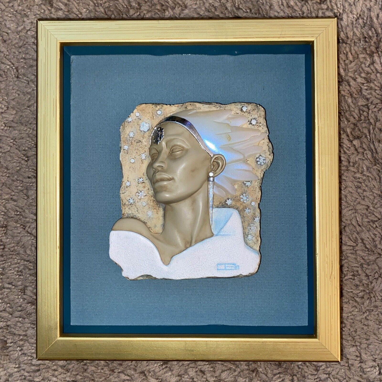 Ebony Visions Wintertime Bas Relief Plaque