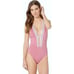 Soluna Women Mulberry Sun Beam Plunging Cross-Back One-Piece Swimsuit Size M