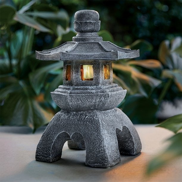 Solar Pagoda Lantern Garden Statue