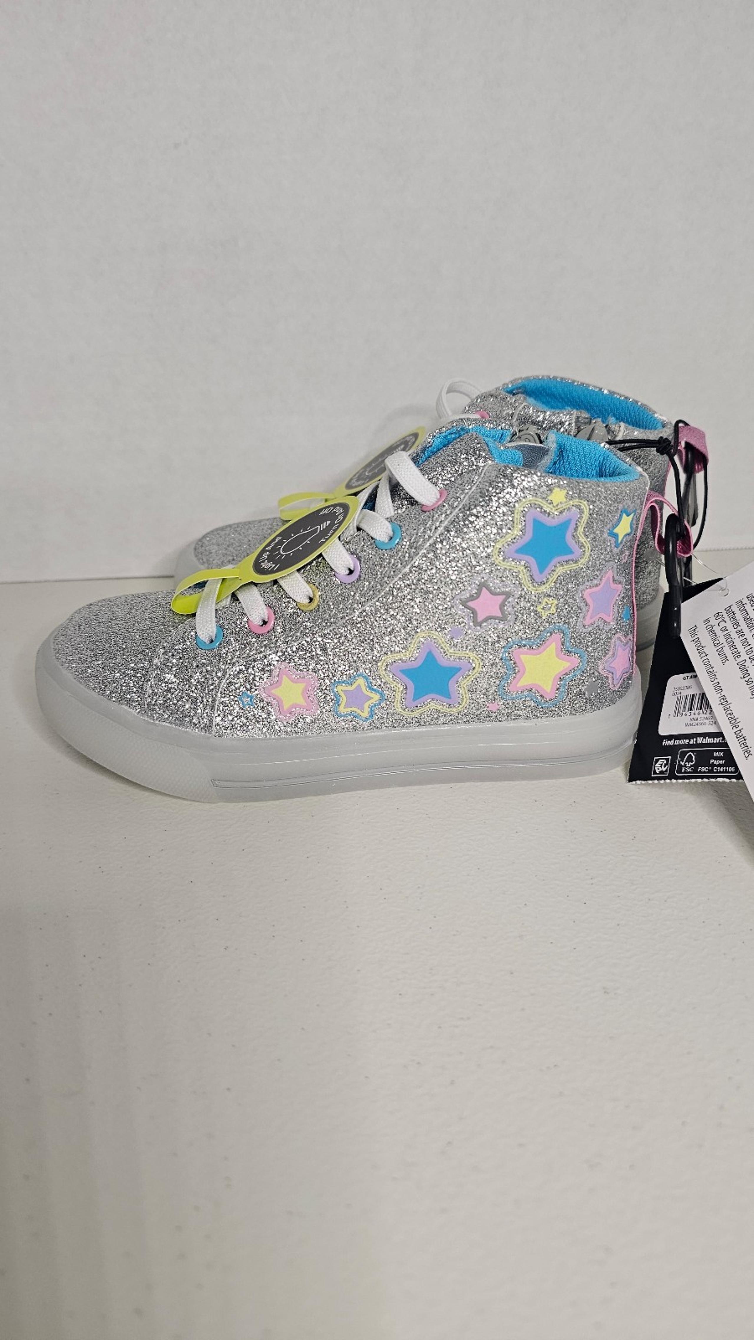 Athletic Works Easy On/Off Light Up Shoes Girls size 10