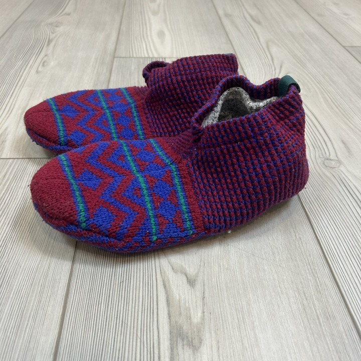 BOMBAS Fair Isle Double Cushion Gripper Slipper Size Medium 9-11.5