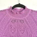 See by Chloe Open Knit Half Sleeve Sweater Striking Purple Alpaca and Wool Blend