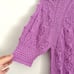 See by Chloe Open Knit Half Sleeve Sweater Striking Purple Alpaca and Wool Blend