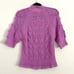 See by Chloe Open Knit Half Sleeve Sweater Striking Purple Alpaca and Wool Blend