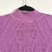 See by Chloe Open Knit Half Sleeve Sweater Striking Purple Alpaca and Wool Blend