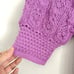 See by Chloe Open Knit Half Sleeve Sweater Striking Purple Alpaca and Wool Blend