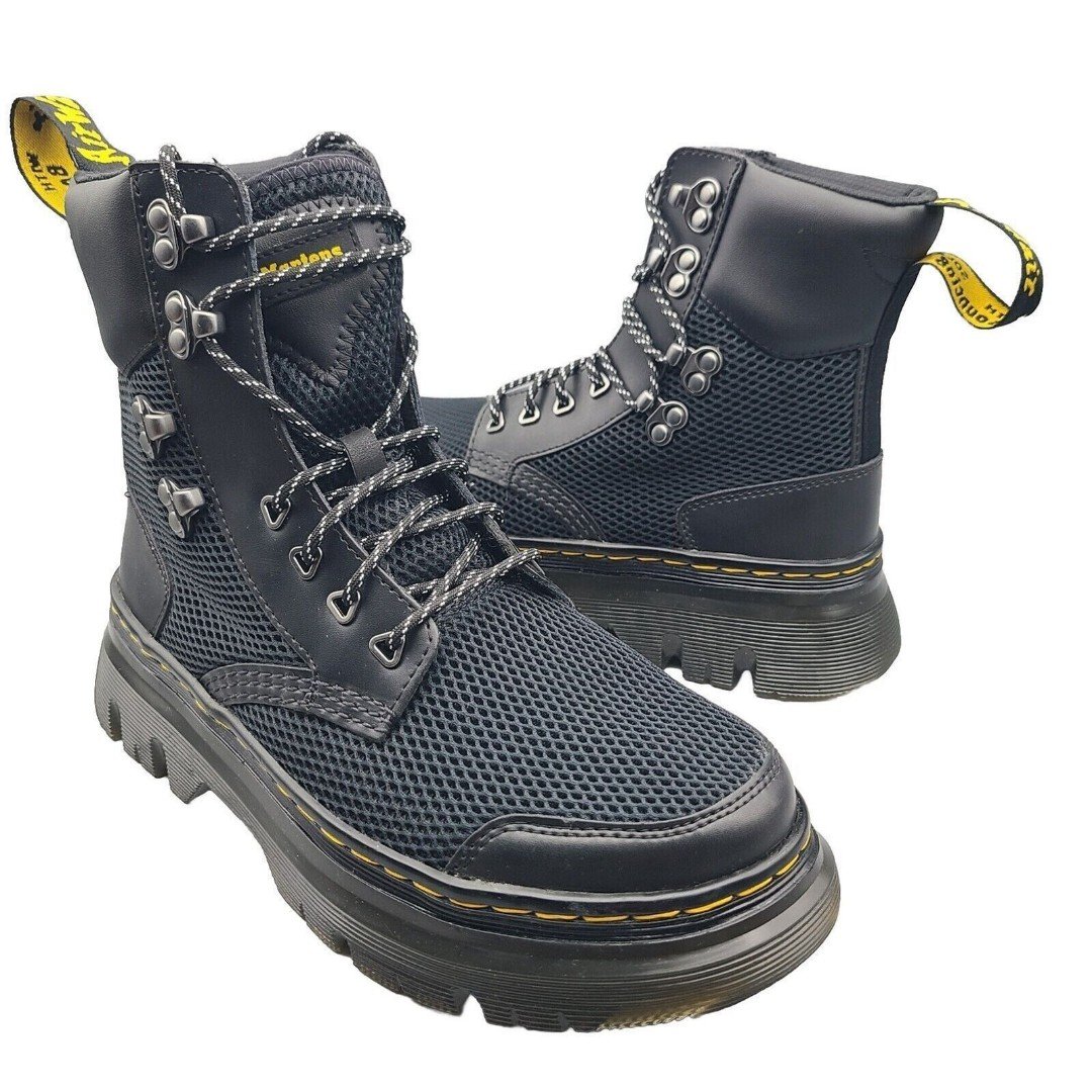 Dr. Martens Tarik TG Womens Sz 8 Shoes Black Mesh Utility Work Lace Up Boots New