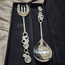 Mark Roberts Serving Set Fork and Spoon Beautiful Rhinestone Handles.