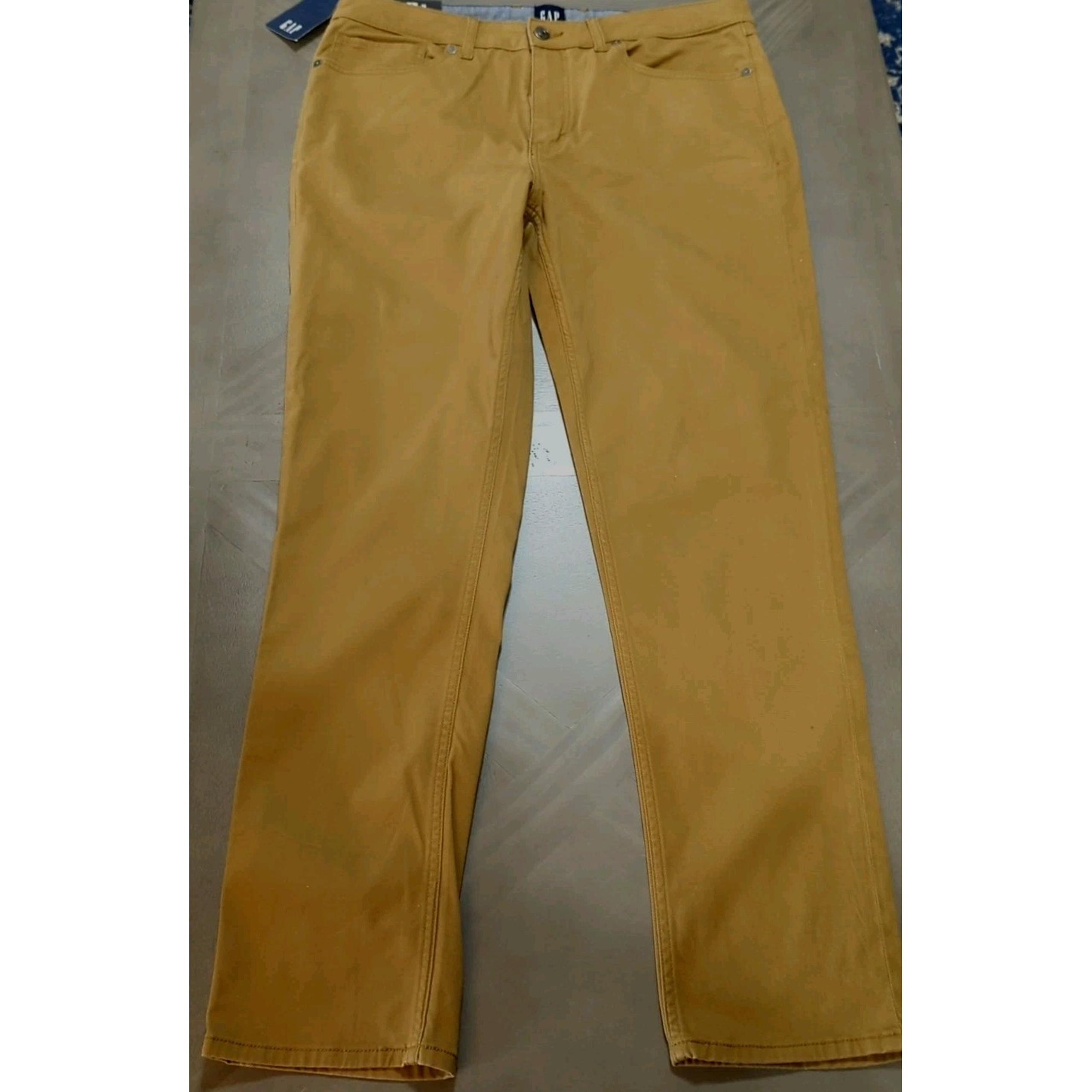 Gap NWT Mens 36x32 Brown Slim Fit Stretch  Slant Pocket Double Beltloop Pant 281