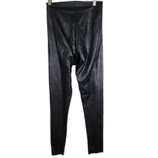 COMMANDO Pants Womens Medium Black Faux Leather Leggings Stretch Firming Shaping
