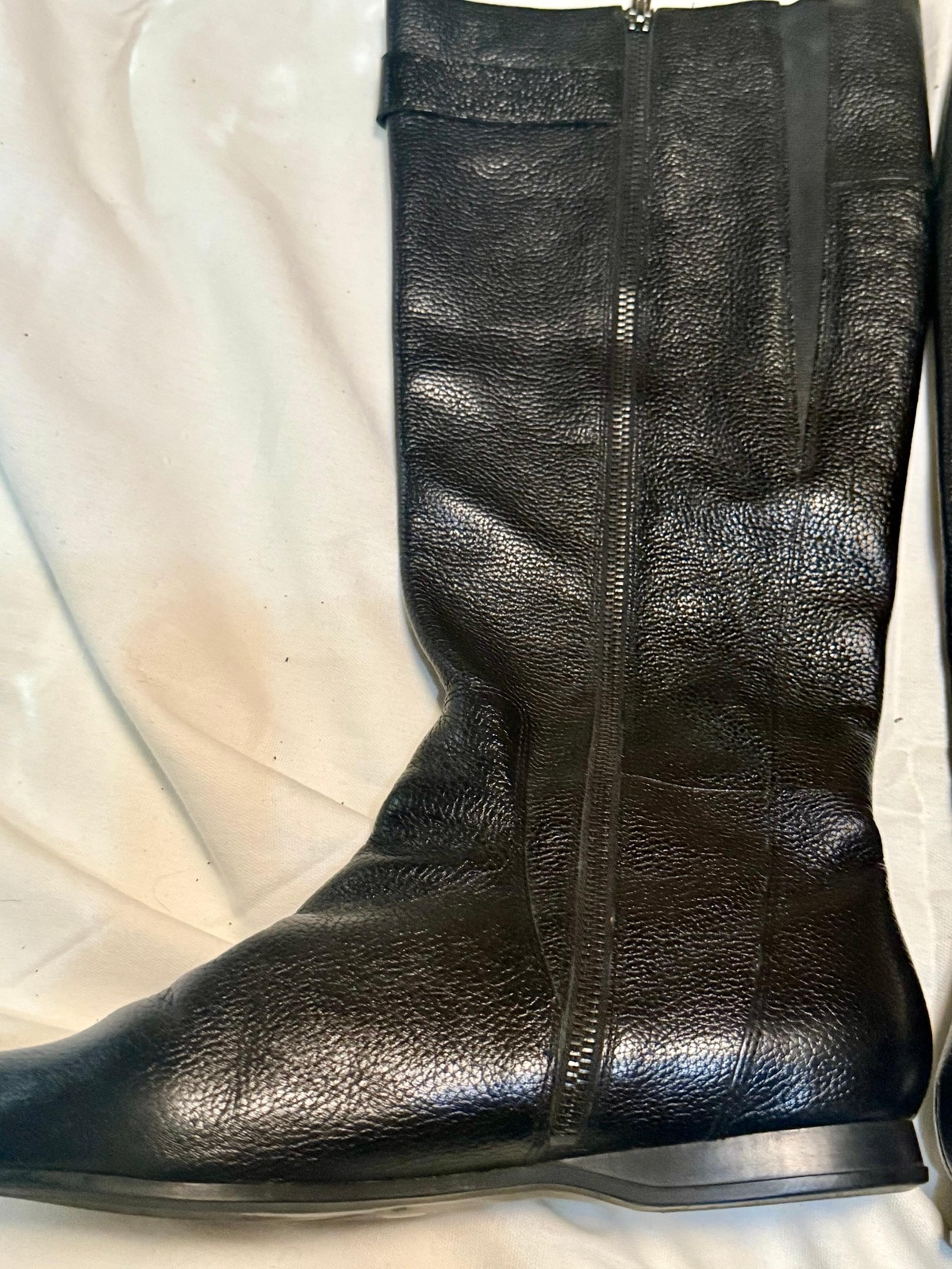 Enzo Angiolini Black Leather Knee High Riding Boots Women’s 10.5M Zipper AZAYRA