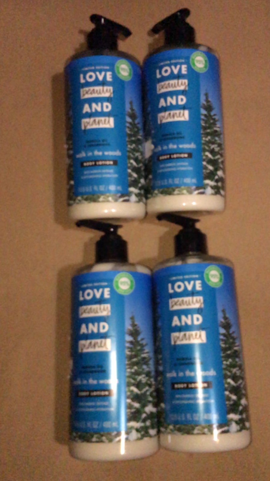 4x Love & Planet Walk In The Woods Body Lotion 13.5 Fl Oz