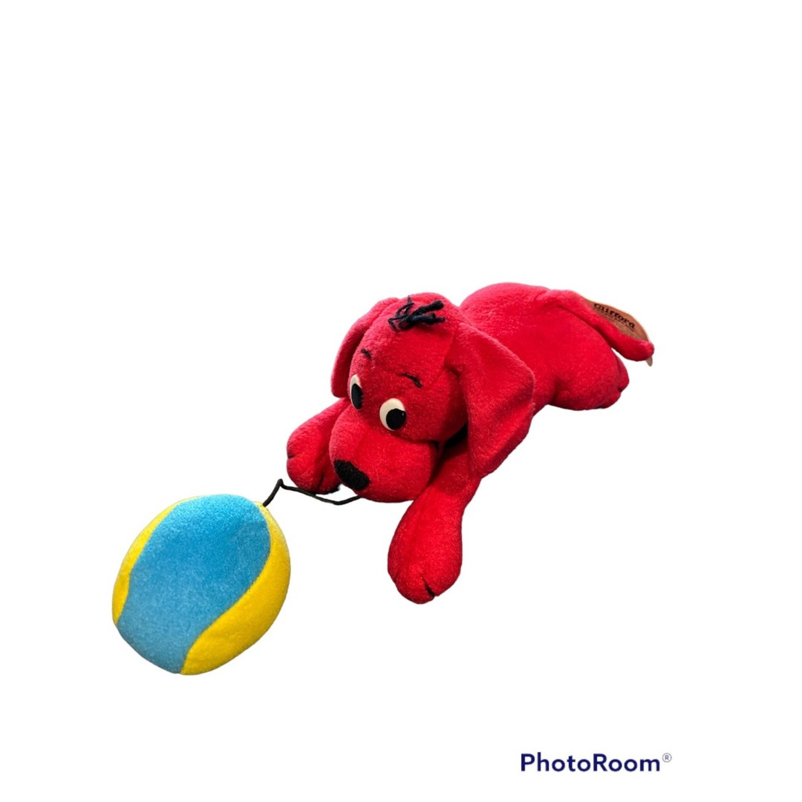 VTG Clifford The Big Red Dog Yellow Bone Collar Ball Scholastic Plush Toy