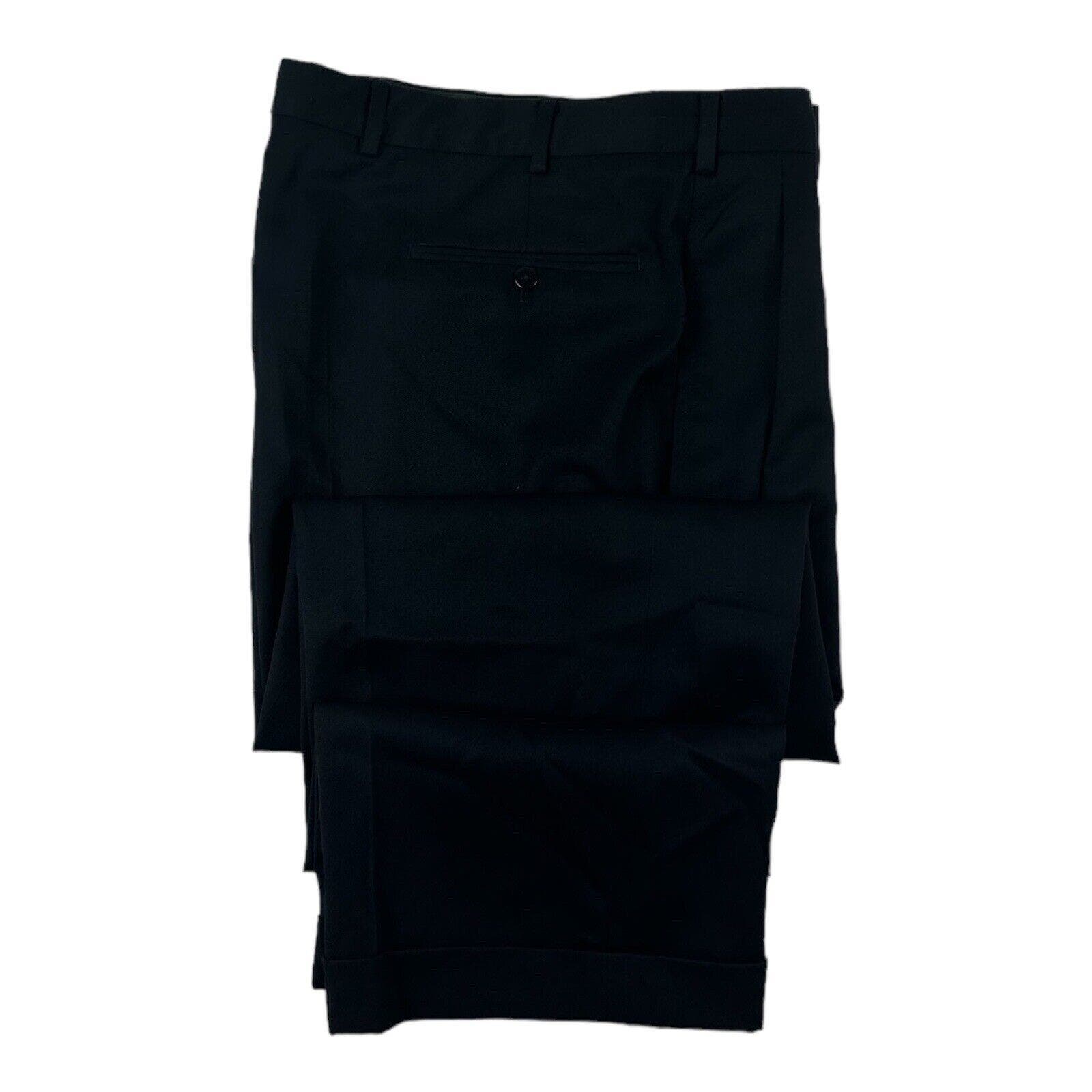 Incotex Deep Navy Super 100s Pleated Pure Wool Mens Trouser Size 36x28